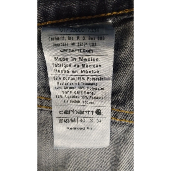 Carhartt Jeans Mens 40X34 Blue Medium Wash Measured 40x31 - Picture 5 of 10